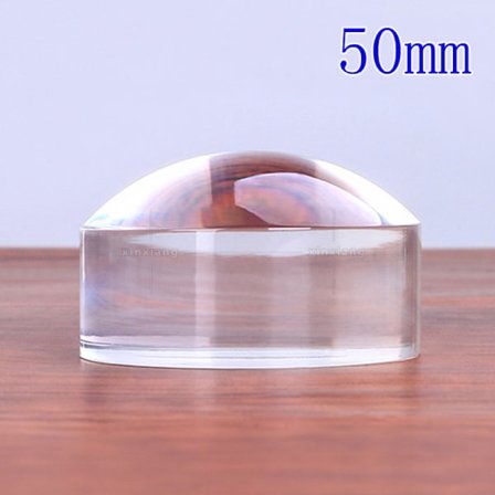 50mm Dome Forstørrelsesglas 8X Optisk Akryl Halvkugle Læse Ma