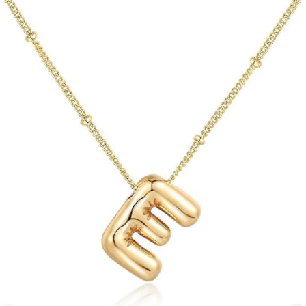 Bubble Bogstav Halskæde Ballon Initial Halskæder Til Kvinder Piger Fin Alfabet Vedhæng 14k Guldbelagt Puffy Navn Personlig Smykkegave