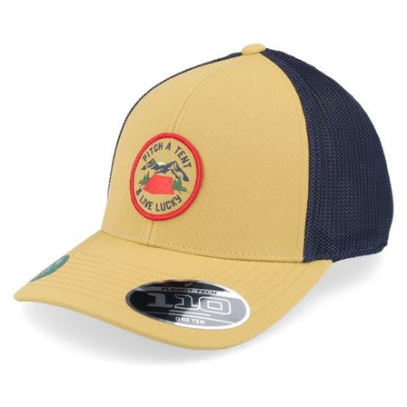 Black Clover - Beige trucker Keps - Pitch A Tent 2 Inca Gold W Navy Mesh W Patch Trucker @ Hatstore