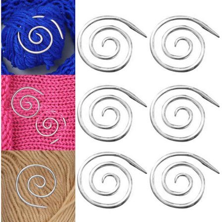 Spiral Kabel Strikkepind, Spiral Strikkepind, 6 Stk Strikkeværktøj Pou, Metal Spiralnål Strikkeartikler, Hæklepind Spidsholder