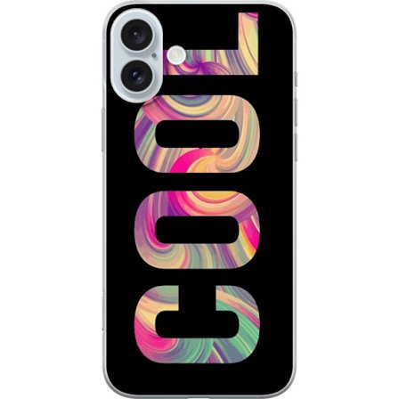 Yhteensopiva Puhelinkuori Apple Apple iPhone 16 Plus Nykytaiteellinen typografia taiteilu sanaa LOVE nestemäisissä sateenkaariväreissä mustaa taus