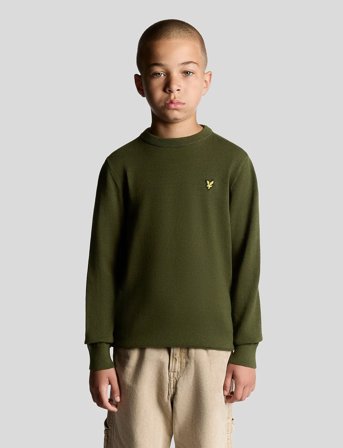 Lyle & Scott Cotton Crew Neck Jumper - Green - 152-158