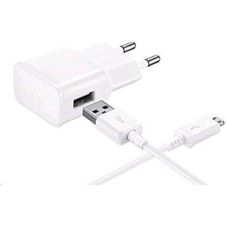USB Kabel og Strømforsyning - Phonillico - Kompatibel med Samsung Galaxy A3-A5-A6-A7 - 1 Meter - Hvid - 2A