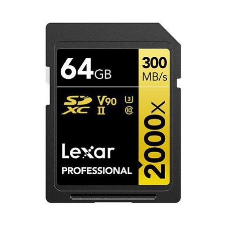 LEXAR Professional 2000x 64GB SD-kort UHS-II, 300MB/s lesehastighet, 260MB/s skrivehastighet