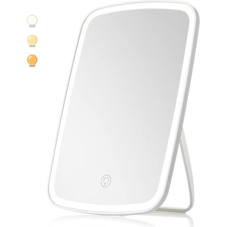 Sminke Spejl med Lys, USB Opladbar 3 Farve Lystilstande Sminke Spejl, Justerbar Lysstyrke til at Lyse Spejlet Op