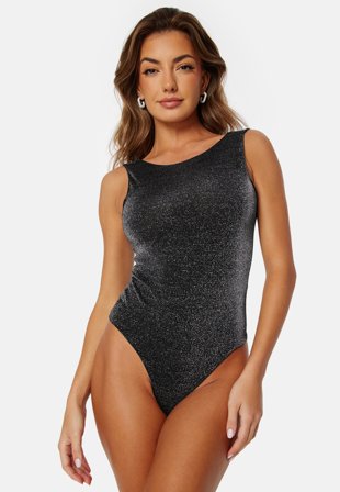 ONLY Amera S/L Glitter Body Black Detail:SILVER Klær