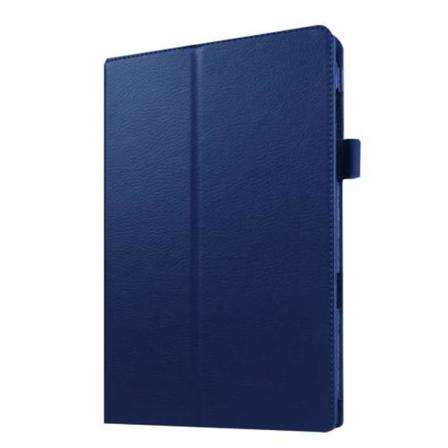 Litchi Fodral För Samsung Galaxy Tab E 9.6 - Mörkblå Blå
