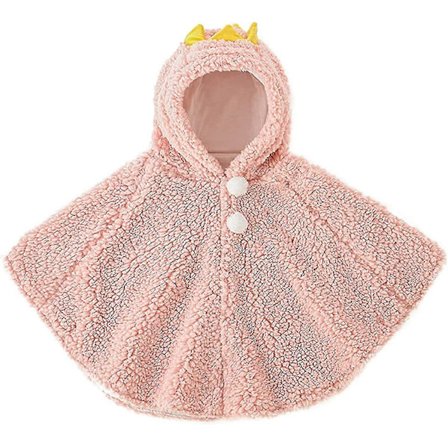 Hette Kappe Kapper Varm Strikket Poncho Småbarn Lammeull Cape Poncho Kåpe