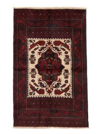 95X150 Tapis Baloutche D'orient Noir/Rouge Foncé (Laine, Perse/Iran) Carpetvista