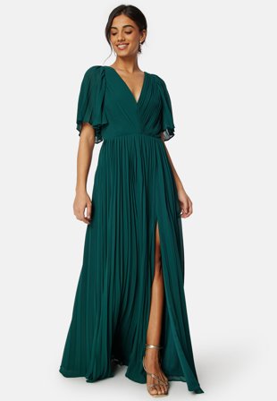 Bubbleroom Occasion Pleated Slit Gown Klær