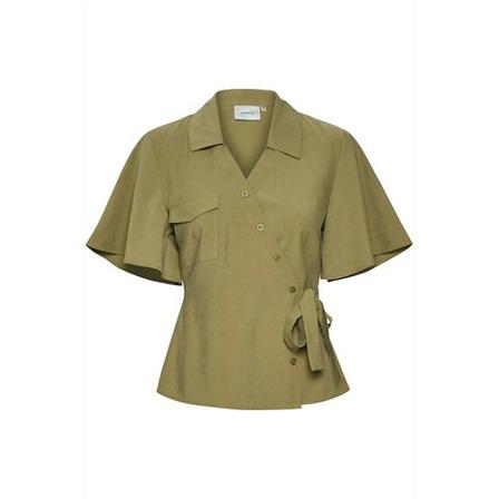 Gestuz, Tanjagz Wrap Blouse 10906337 Zielony, Kobieta, Rozmiar: S
