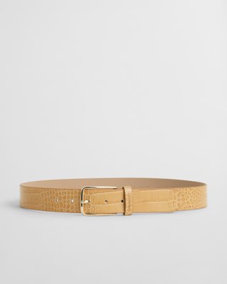 GANT - Croc-Effect midjebelte til dame peanut beige