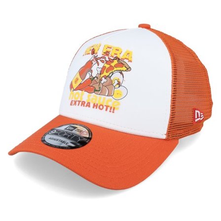 New Era - Orange trucker Keps - Hot Sauce Food White/Orange Trucker @ Hatstore