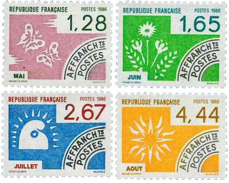 Frankrig - YT 190-93 - Forudannulleret