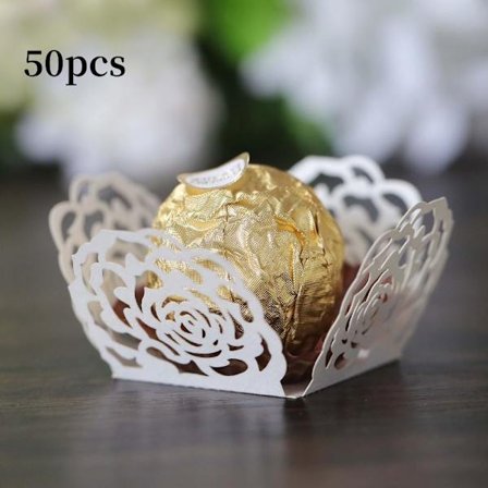 50 stk Chokoladebakke Papir Chokolade Slikkopper BEIGE BEIGE