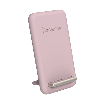 Kreafunk reCHARGE - Ladestander, Dusty Rose, 15W Hurtig Opladning, USB-C, LED-indikation