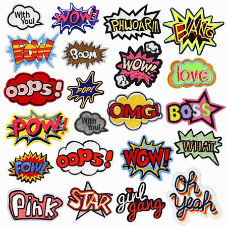 Strykejern-på lapp, 31 stk lapp klistremerke, sy-på applikasjon broderi S