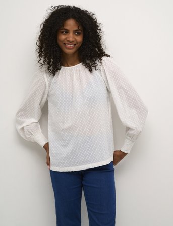 Kaffe Karoca Ls Blouse - White - 40