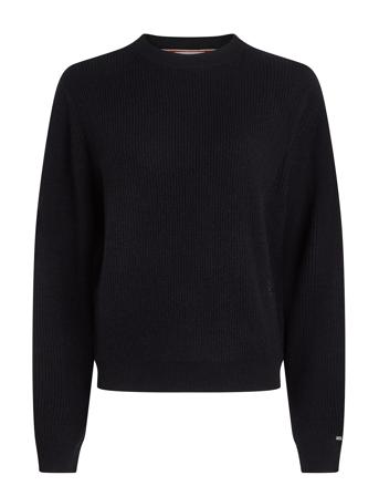 Md Wool Cash C-Nk Sweater Black Tommy Hilfiger