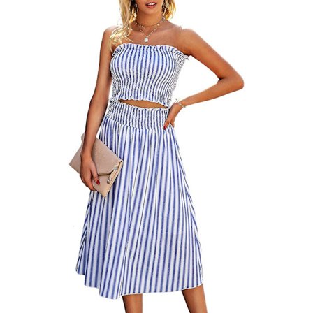 Blomsterbluse til kvinder, Maxi-nederdeldragtskjole.