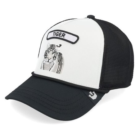 Goorin Bros. - Vit trucker Keps - Gb2 Tiger The Rocker Relaxed White/Black A-Frame Trucker @ Hatstore