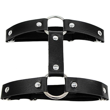 2PCS Gothic Double Row Garters Leg Ring Leg Elastic Punk Harness Garter Belt