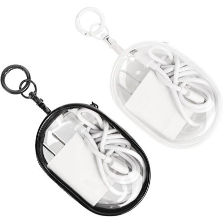 Kabel Organizer Etui - Vandtæt Bærbar Organizer - Mini Gennemsigtig Hård Lynlås Etui