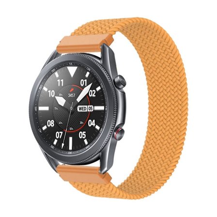 Samsung Galaxy Watch 3 (45 mm) klockarmband i elastisk nylon - Hirs Gul Storlek: L