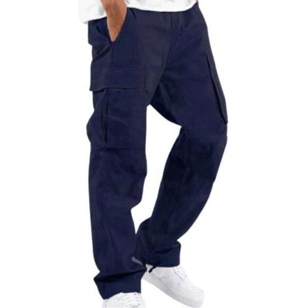Elastisk Midja För Män Loungewear Enfärgade Byxor