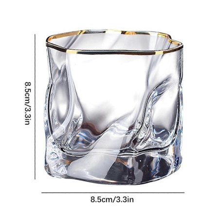 Whiskey Rock Glas med 3D Bjergdesign - Kreativt Old Fashioned Glas til Drikning af Scotch, Bourbon og Cocktails - 280ml ZDI
