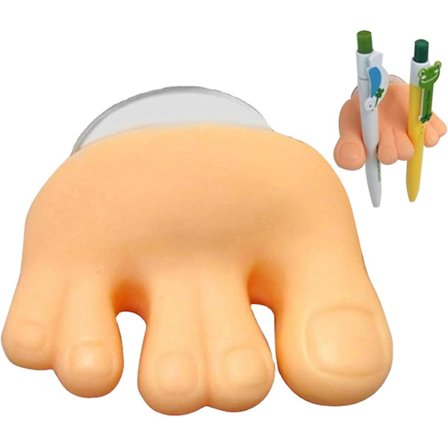 Tannbørsteholder - Morsom tåfotformet tannbørsteholder med sugekopp | Pennestativkabelstativ for skap, speil, fliser og glass