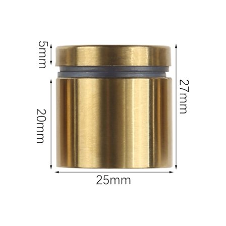 10 stk/pakke 12/16/19/25mm avstandsstykker Skruer Annonse Feste Rustfritt Stål Avstandsstykke Glassholder Avstandsstykke Pin Spiker Skruer Gull