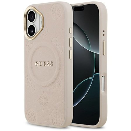 Guess Telefontaske til iPhone 17 Magsafe Peony Hot Stamp - Lyserød
