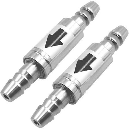 (pow yeah!)2 stk. Rustfrit Stål Envejs Kontraventil til Anti-Tilbageløb Ikke-Retur Luft CO2-ledning 4mm