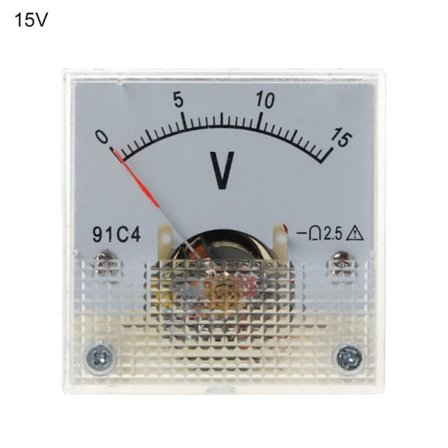 DC Voltmeter Analog Panel Meter 0-15V 0-15V