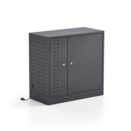 Ladeskap, for nettbrett, H710 B735 D350, vegghengt, mørk grå