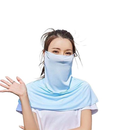 lce Silk Bandana Cool Face Scarf BLÅ