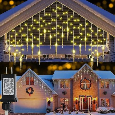 Joulukuusen jääpuikkovalot 5m 216led 36 roikkuvaa jääpuikkoa