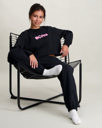 Björn Borg BORG OVERSIZED CROPPED SWEATSHIRT Svart Tröjor Tjej - Kids Brand Store