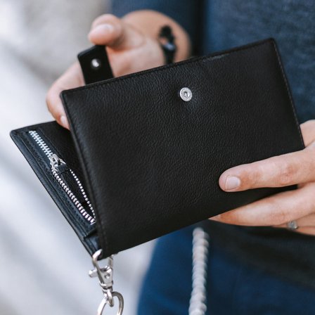 Lake Black Leather RFID Wallet for Men - Wallets