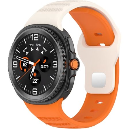 Rem til Samsung Galaxy Watch 8 40mm 44mm/Watch 8 Classic 46mm Ensfarvet prik Silikonerem (Stjerneskærsorange)