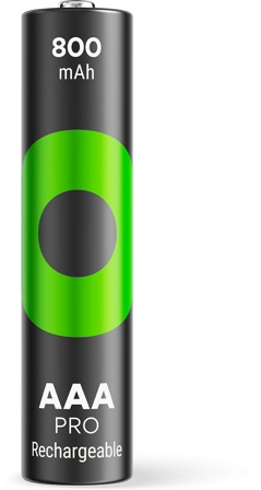 GP ReCyko Pro Rechargeable Battery, Size AAA, 800 mAh, 4-pack