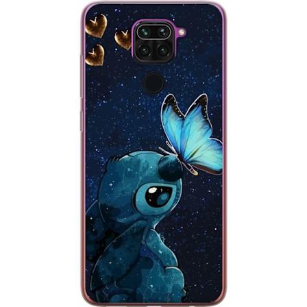 Xiaomi Redmi Note 9 Genomskinligt Skal Stitch fjärill