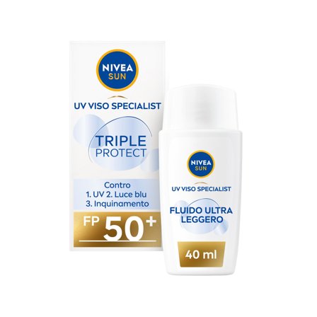 Nivea Sun Crema Viso Solare Triple Protection Fp50+ Fluido Ultra
