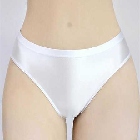 Dame Trusser Ensfarvede Shiny Thongs Bløde Briefs Silke Satin Knicker Cheeky - youanan