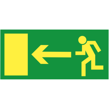 NØDUTGANGSKILT VENSTRE 30X15CM