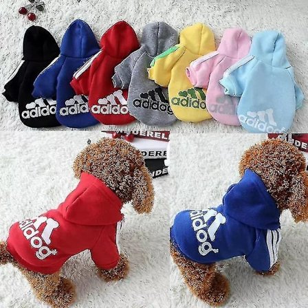 Hundetøj Adidog 2022 Ny Vinter Hundeforklæder Små og Mellemstore Hunde Hoodies Hvalpe Tøj Sweatshirt Pin