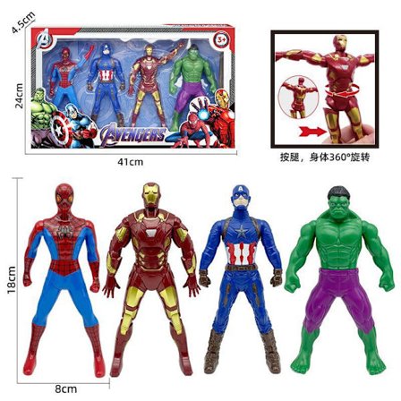Ny trykbar roterende Avengers superhelte kagedekorationsfigur.