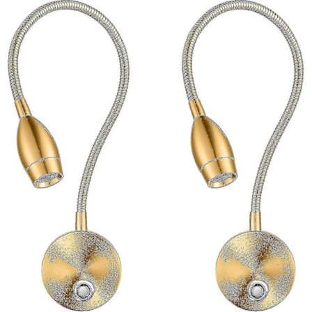 Dimbara LED-leselamper, veggmonterte leselamper for sengegavl, fleksibel svanehals med berøringsdimmer, stikkontakt, 3 fargemoduser, 2-pakning