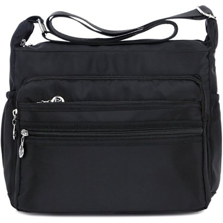 Nylon Oxford Messenger Bag (svart), dam casual canvas